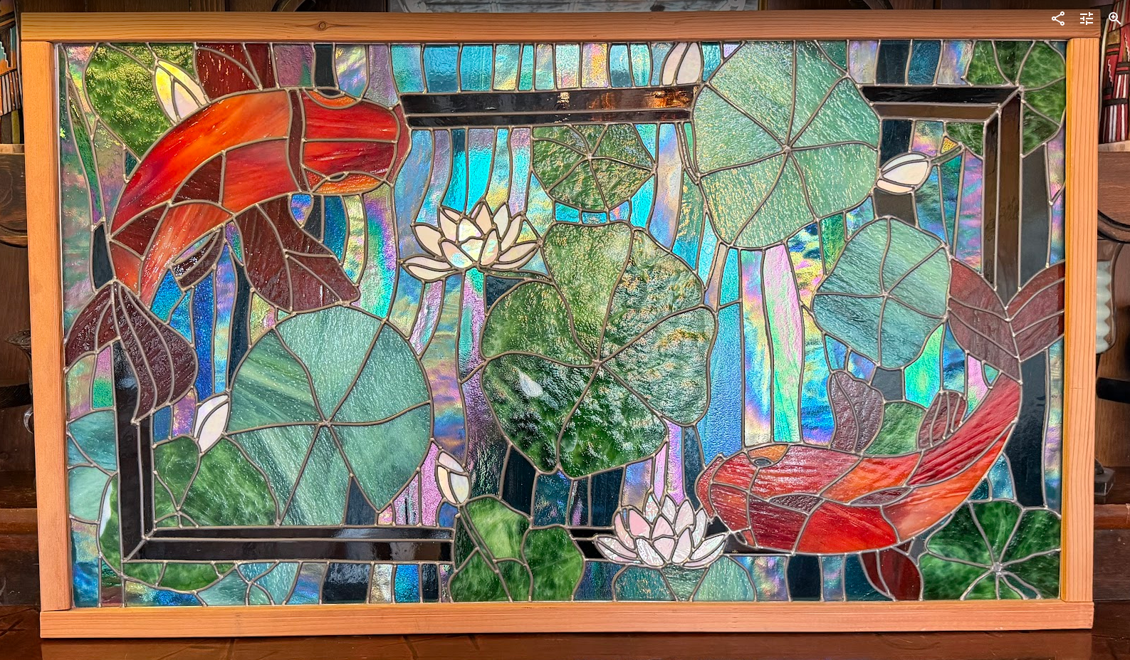 Koi, a stained glass panel by Star Kishbaugh