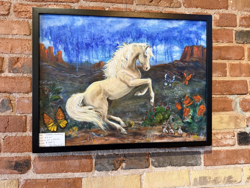 Cremello in the Morning, an oil painting by Liz Nichols